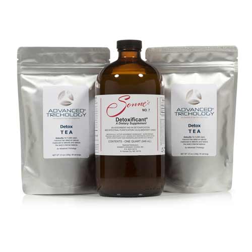 Advanced Trichology® Hair Growth Detox Kit sonne #7, bentonite clay, psyllium husks, detox tea, liver kidney cleanse, caffeine free,